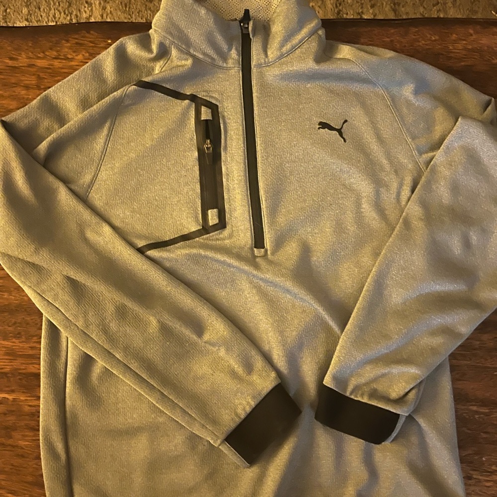 Mens Puma golf 1/4 zip - medium - grey